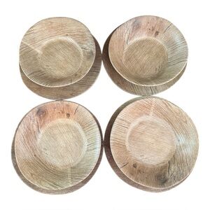 Gibson Elite Wood Grain Melamine Salad Plates & Bowls | Set Of 4 Each